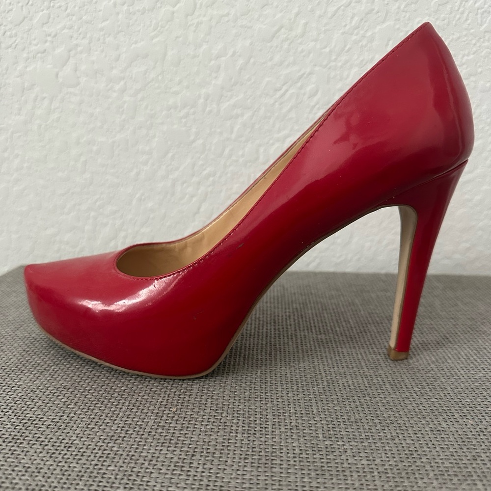 Gianni Bini Patent Leather Stiletto Pumps in Vibrant Red